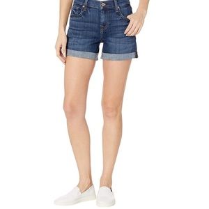 7 For All Mankind Womens Size 26 Midrise Relaxed Stretch Cuffed Denim 4" Short
